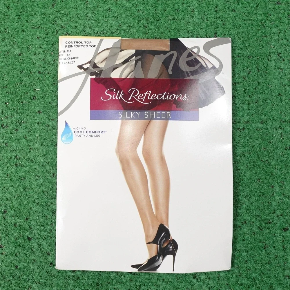 Hanes Silk Reflections Womens Pantyhose EF Beige Silky Sheer Control Top